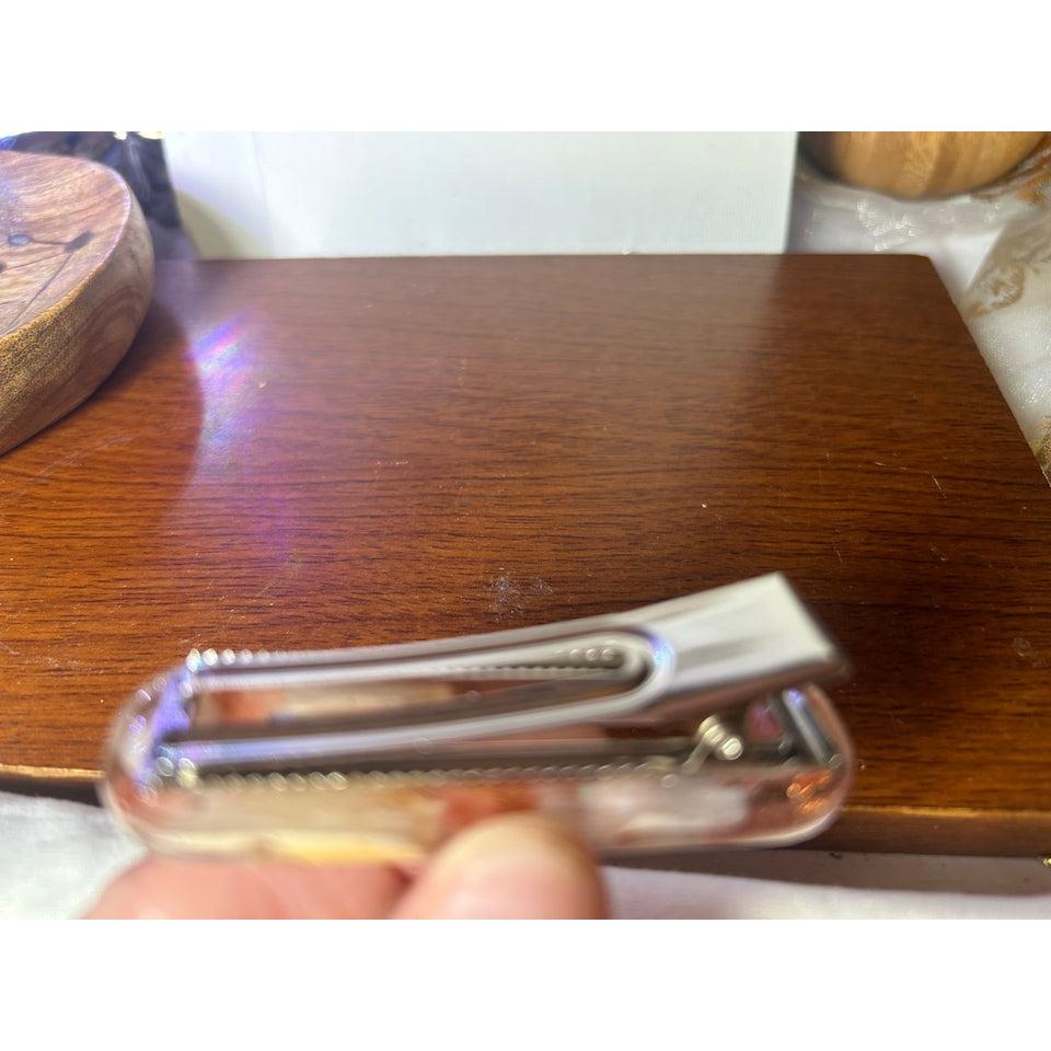 Two UV Resin Hair Barrettes, Base Color Cream, Unique, Multilayered Design with Shimmering Hues. "Color Cream"
