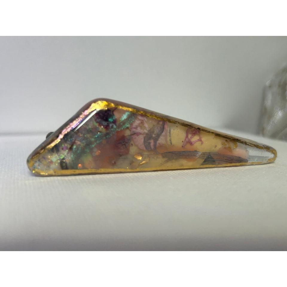 "Two French barrette clasp Unique, UV resin Multilayered Design with Shimmering Hues".