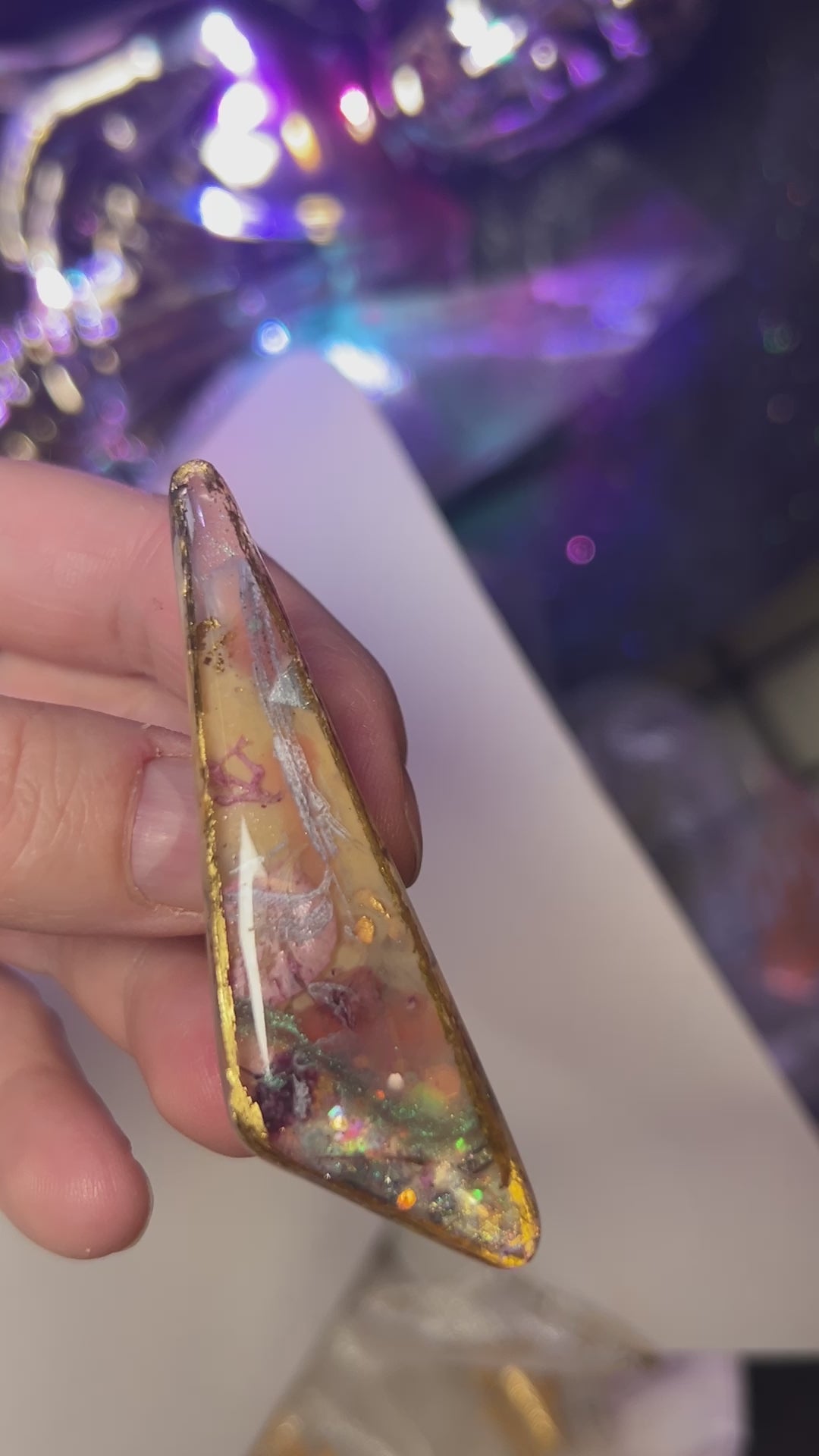 "Two French barrette clasp Unique, UV resin Multilayered Design with Shimmering Hues".